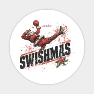 Basketball Santa Merry Swishmas Holiday Magnet
